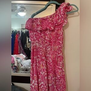 Lilly Pulitzer - Seashell, Sand Dollar & Starfish One Shoulder Dress - Large